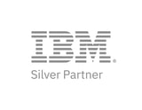 IBM Silver Partner logo with horizontally striped letters and registered trademark symbol
